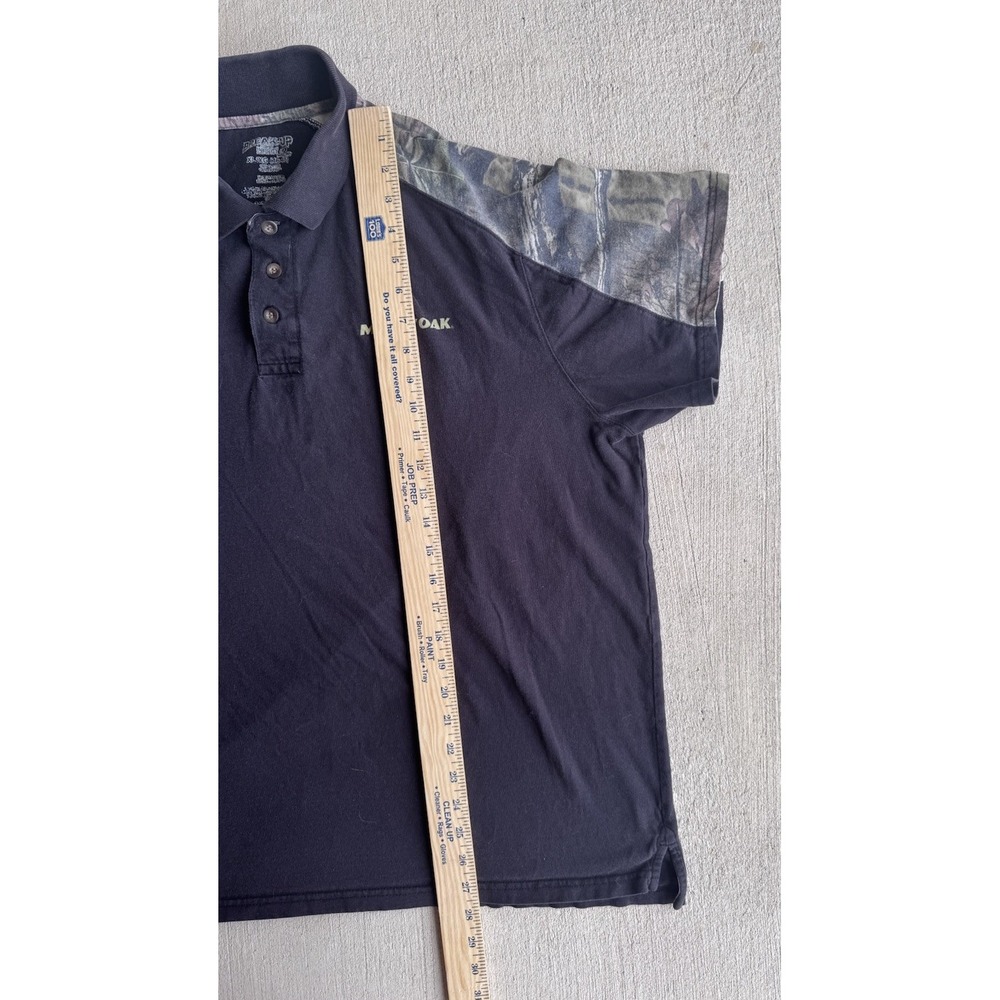 Mossy Oak Shirt Mens Extra Large Break Up Polo Black Camo Short Sleeve Hunting - Picture 6 of 10